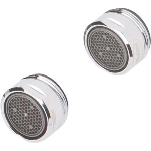 2er-Set Strahlregler M24 Honeycomb mit Kalkschutz, verchromt.