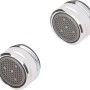 2er-Set Strahlregler M24 Honeycomb mit Kalkschutz, verchromt.