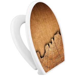 Banjado WC-Sitz Familie mit Absenkautomatik, Holz-Motiv. Universeller Klodeckel mit Kindersitz aus Polypropylen.