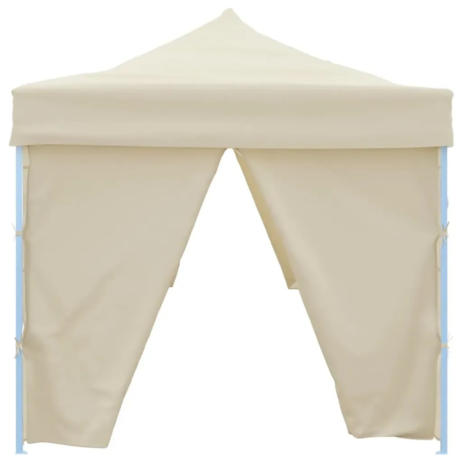 Cremefarbenes vidaXL Faltzelt 3x9m mit 8 Seitenwänden für Gartenpartys und Events.