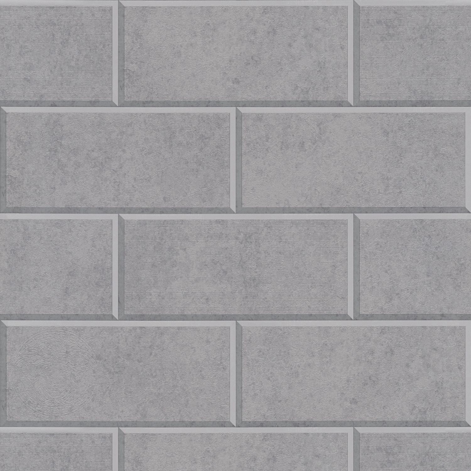 PROFHOME 343224-GU Stein Kacheln Tapete Uni Matt Grau 7,035 m2 0,70 m x 10,05 m 7,035 m2 Grau