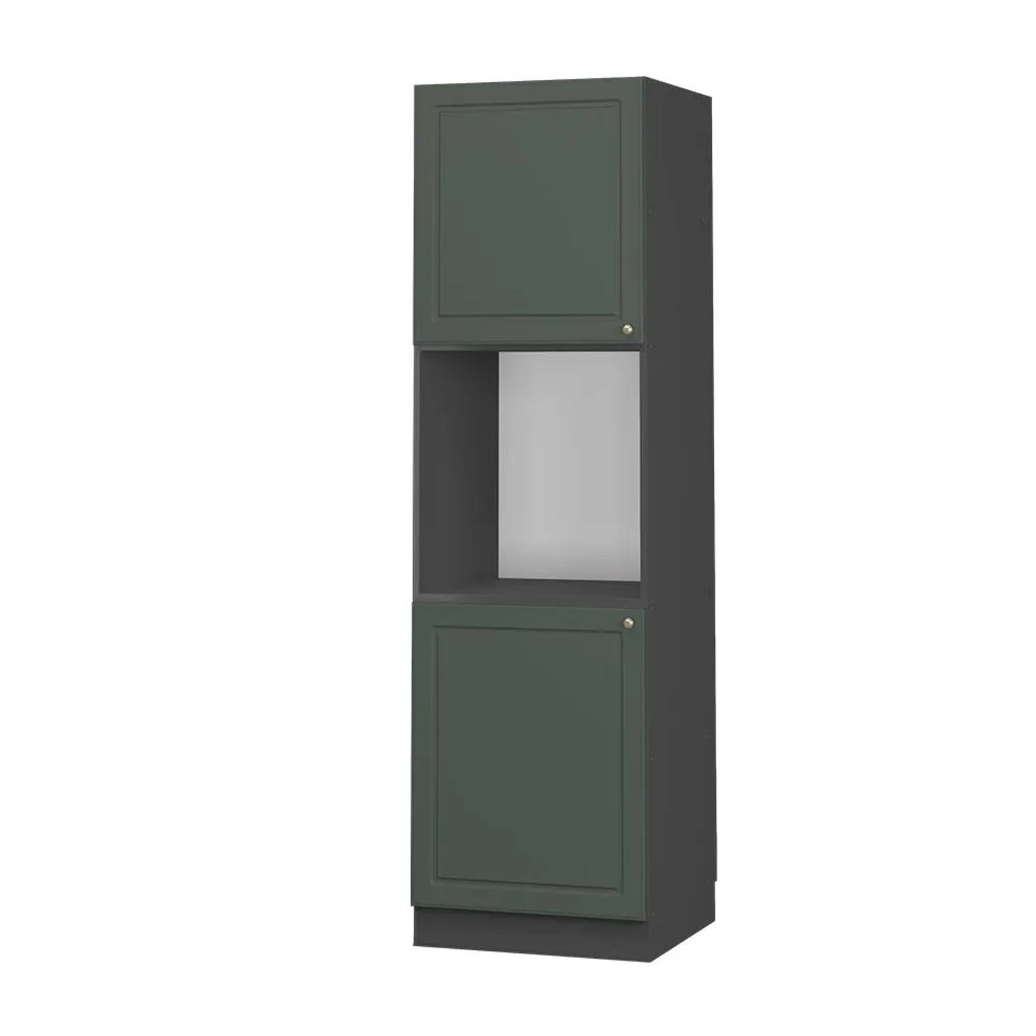 Vicco Herdumbauschrank Fame-Line Grün-Gold Landhaus Anthrazit 60 cm Offen