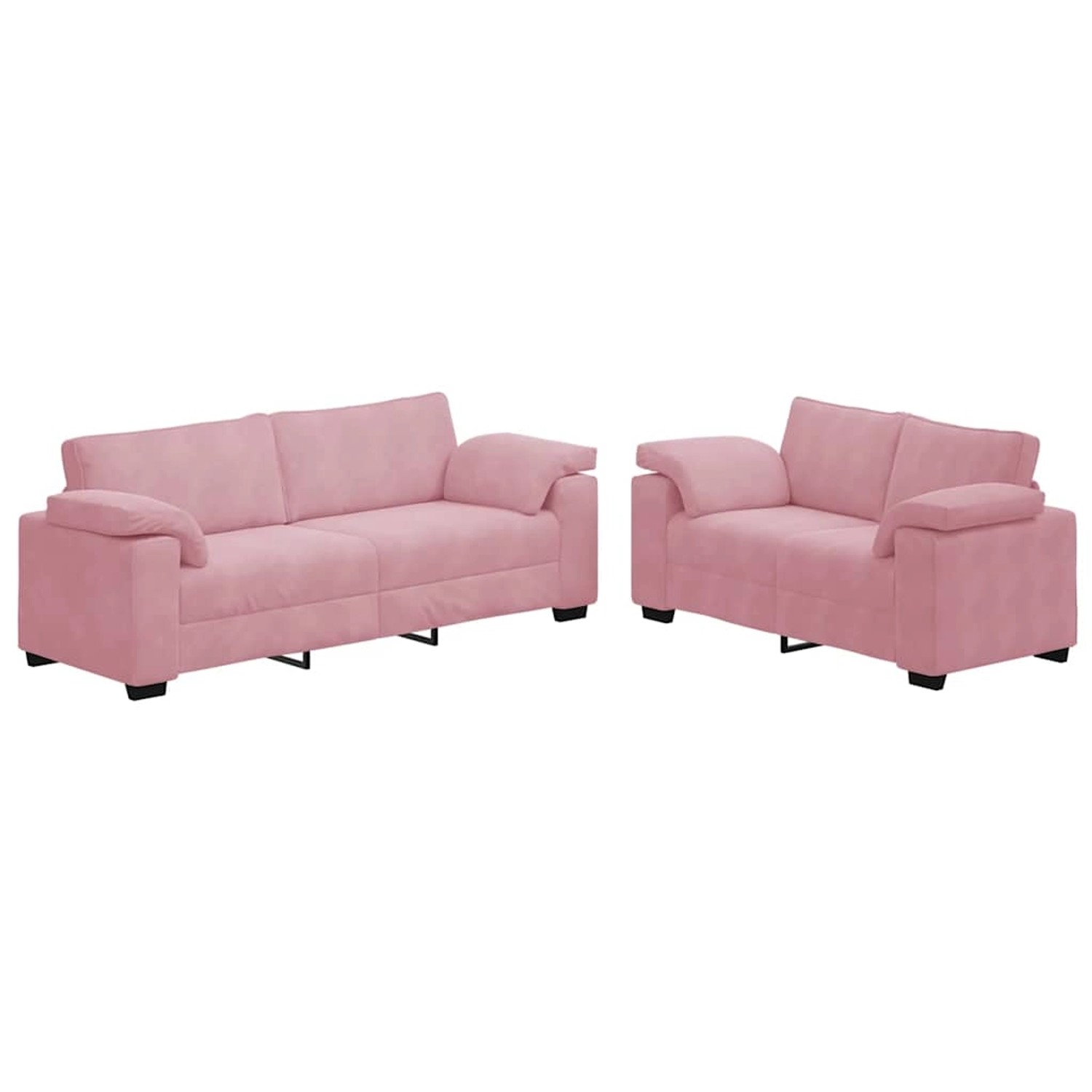 vidaXL 2-Teiliges Sofa-Set mit Kissen Rosa Samt 3324752 günstig online kaufen
