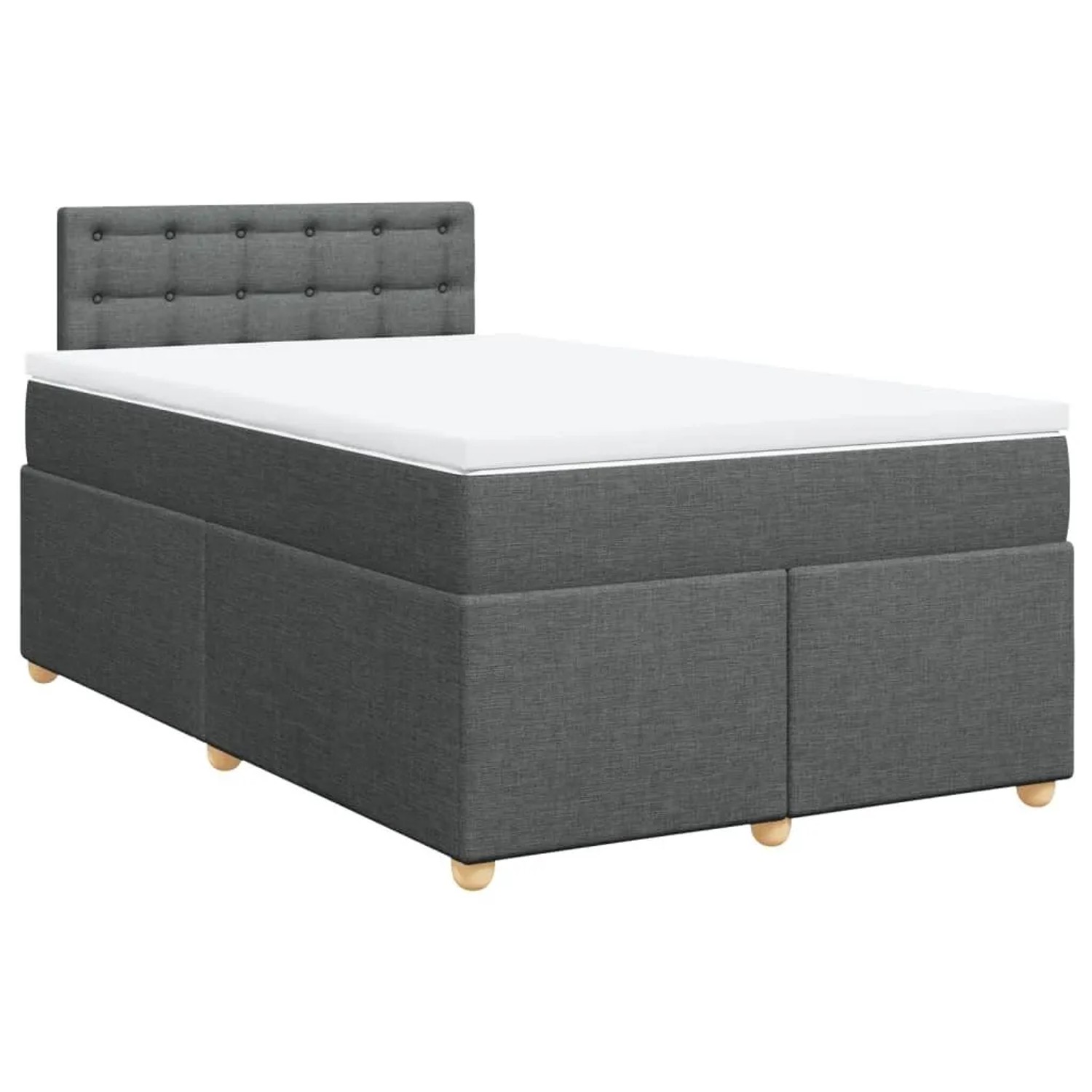 vidaXL Boxspringbett mit Matratze Dunkelgrau 120x190 cm Stoff 3286634 günstig online kaufen