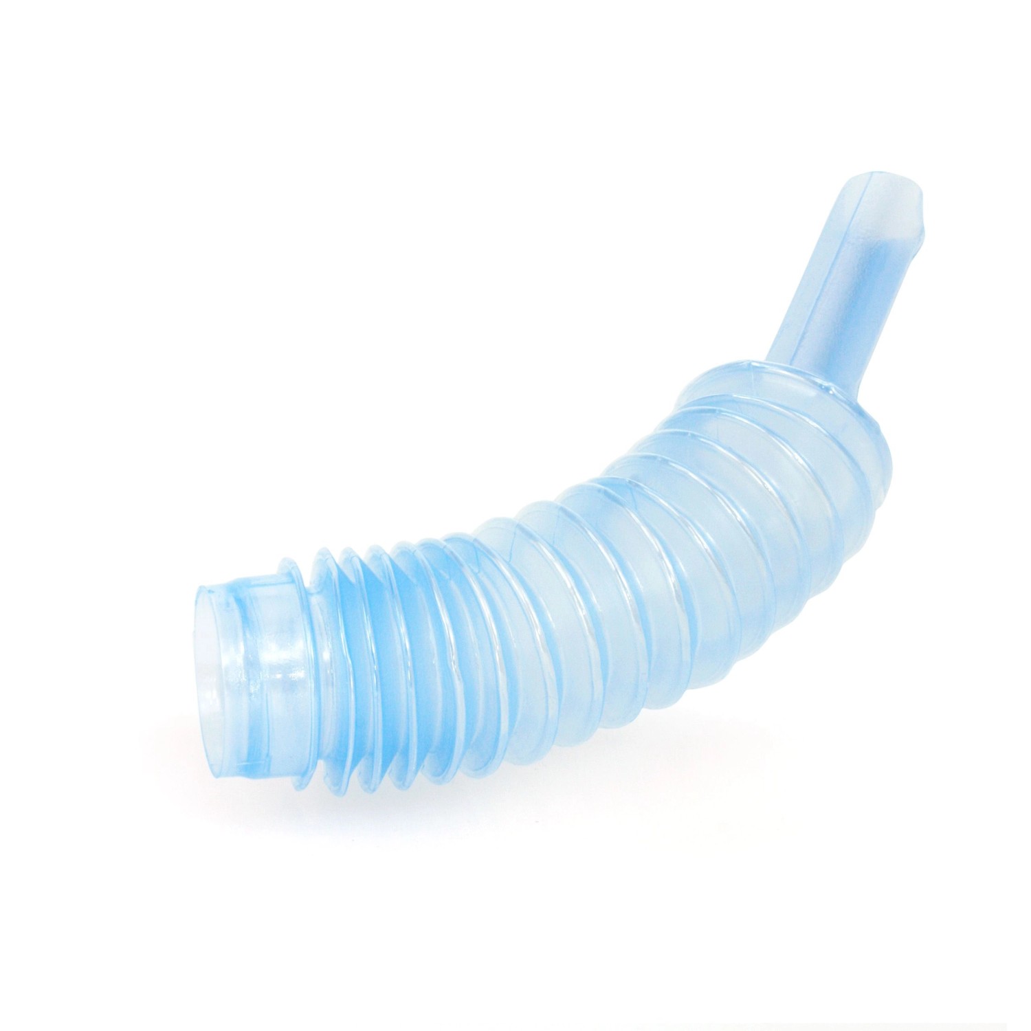 Blauer Einfüllstutzen für AdBlue Kanister, flexibel und gerippt.