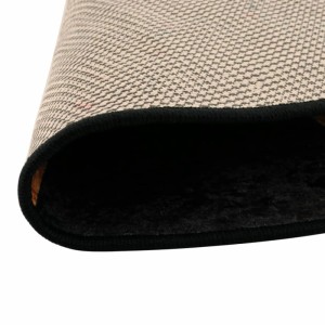 Detailansicht: Schwarzer, waschbarer vidaXL Teppich (120 cm) mit rutschfester Unterseite.