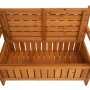 Offene Gartenbank aus Tannenholz mit Stauraum, braun. Truhenbank für Outdoor-Aufbewahrung.