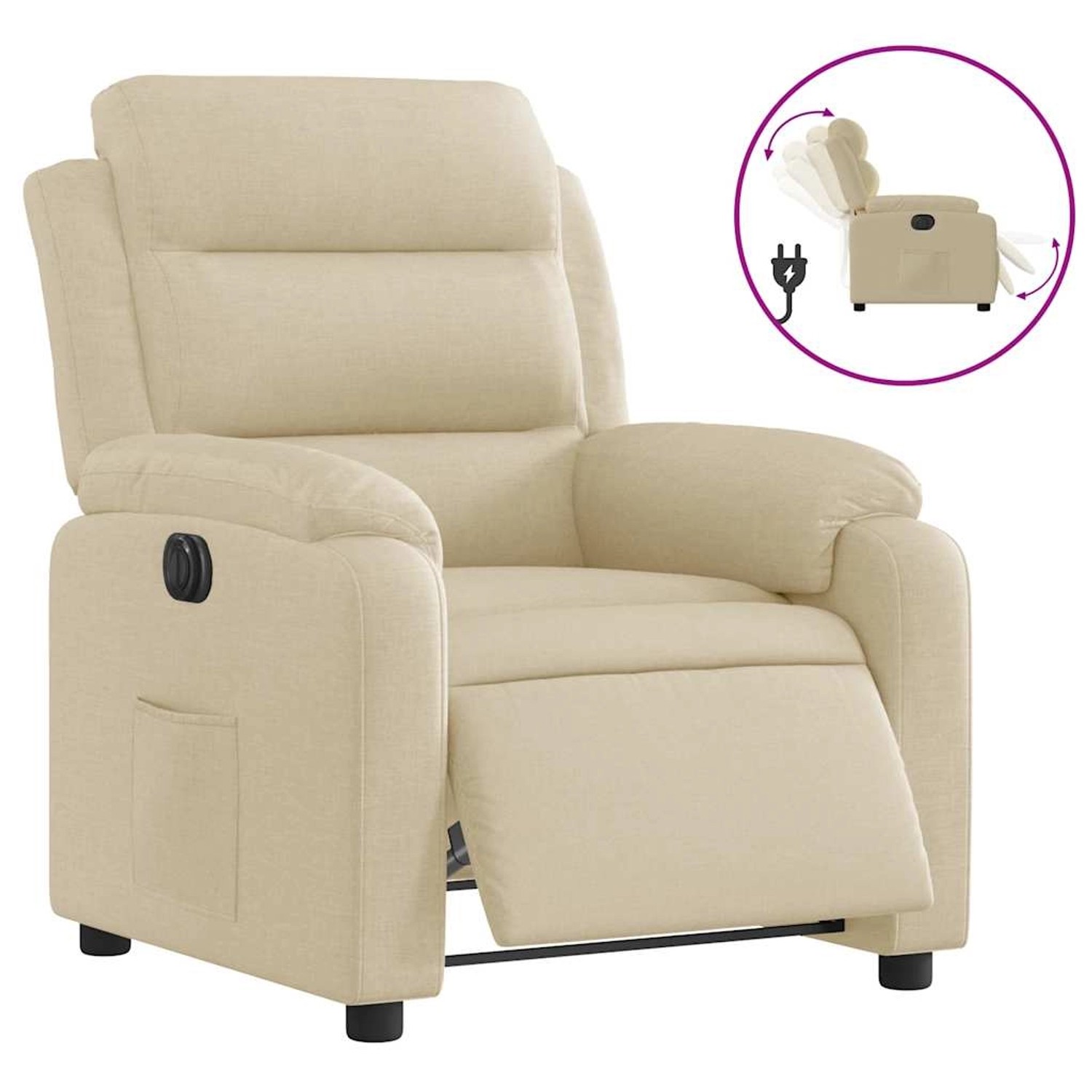 vidaXL Relaxsessel Elektrisch Creme Stoff 3204965 günstig online kaufen