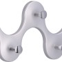 Siro Garderobenleiste mit 5 Haken, Kunststoff in Aluminium/Chrom Optik, 248mm lang.