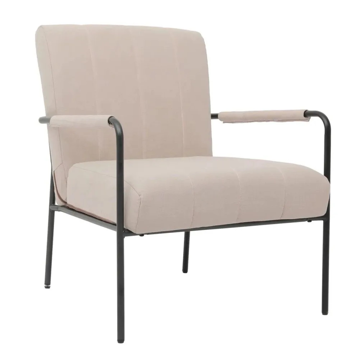 Svita Kyle Loungesessel mit Armlehnen Relaxsessel Loungestuhl Stoffbezug Beige
