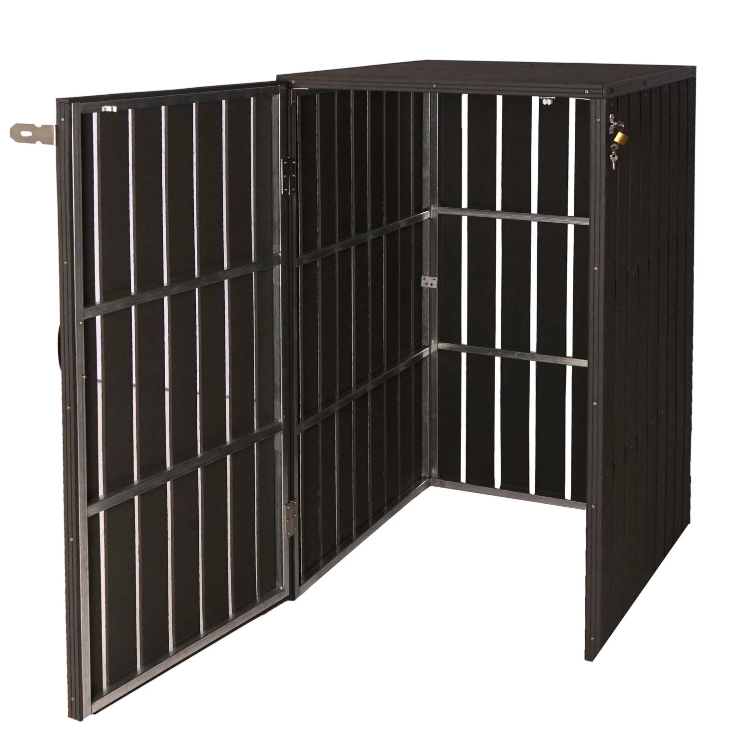 MCW 1-/2er WPC-Mülltonnenverkleidung J28 Anthrazit 115x77x97cm