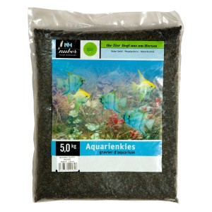 Nuber Plättchenzierkies, Natur Schwarz, 3-5 mm, 10 kg, für Aquarien