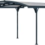 Freistehender Palram Carport Atlas mit Bogendach, Basaltgrau. Einzelcarport aus Aluminium.