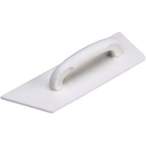 Weißes LUX Reibebrett Classic aus Kunststoff, 80x260mm, für Maurer- und Fliesenarbeiten.