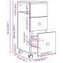 vidaXL Badschrank Schmal mit Rollen Weiß Holzwerkstoff 855232_10