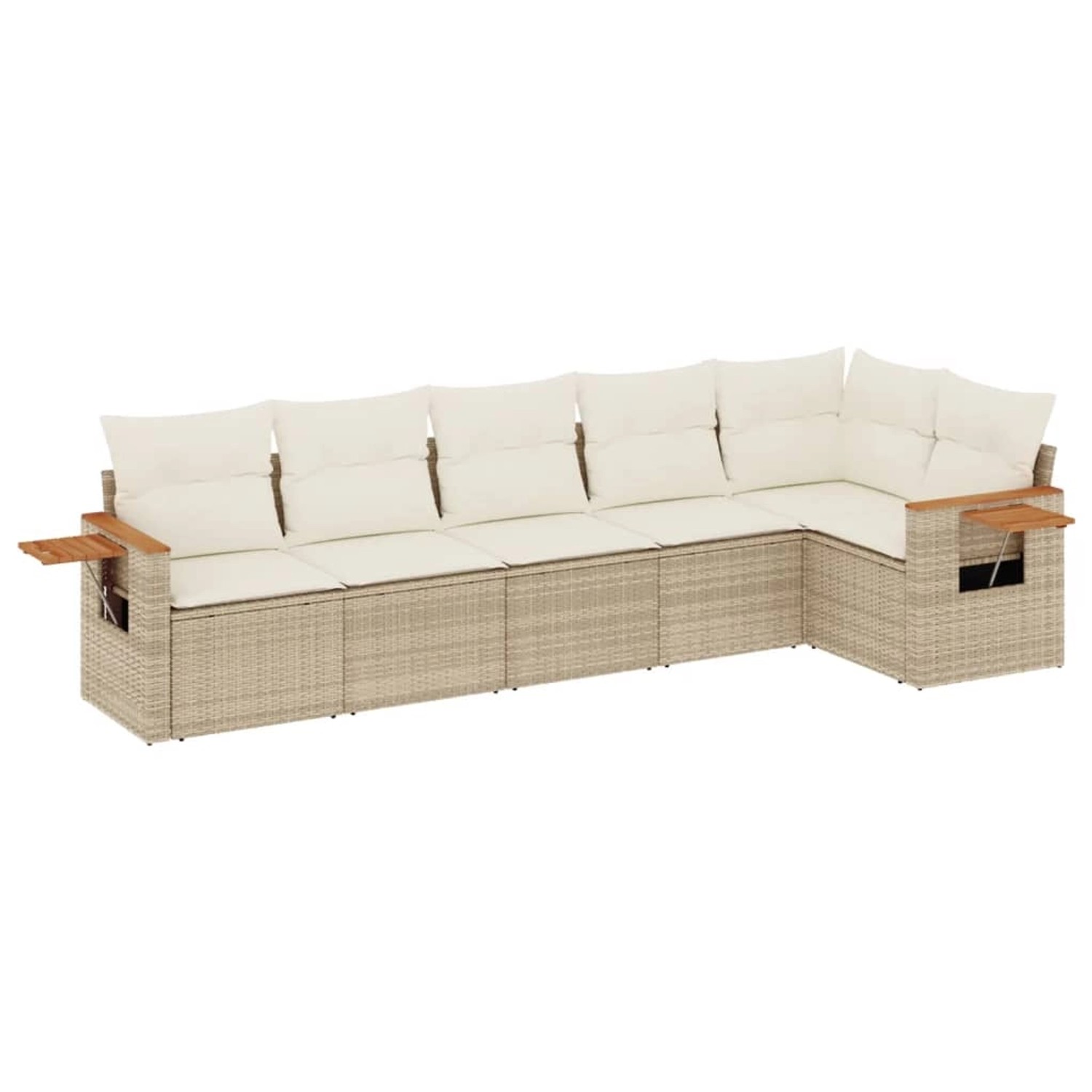 vidaXL 6-Tlg Garten-Sofagarnitur mit Kissen Beige Poly Rattan 3226828 günstig online kaufen