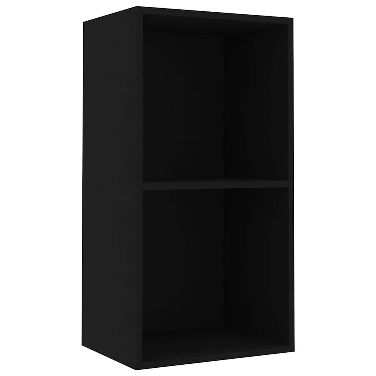 vidaXL Bücherregal 2 Fächer Schwarz 40x30x76,5 cm Holzwerkstoff 800928 günstig online kaufen