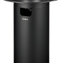 Schwarzes Enders Gas-Terrassenfeuer Nova mit Glaszylinder und Ablagefläche.