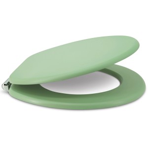 Sanfino WC-Sitz Mint Green, Toilettendeckel aus Holz mit Absenkautomatik.