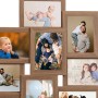 Hellbrauner Collage Bilderrahmen für 10 Fotos (10x15 cm) aus MDF, Dekoartikel für Wohnaccessoires.