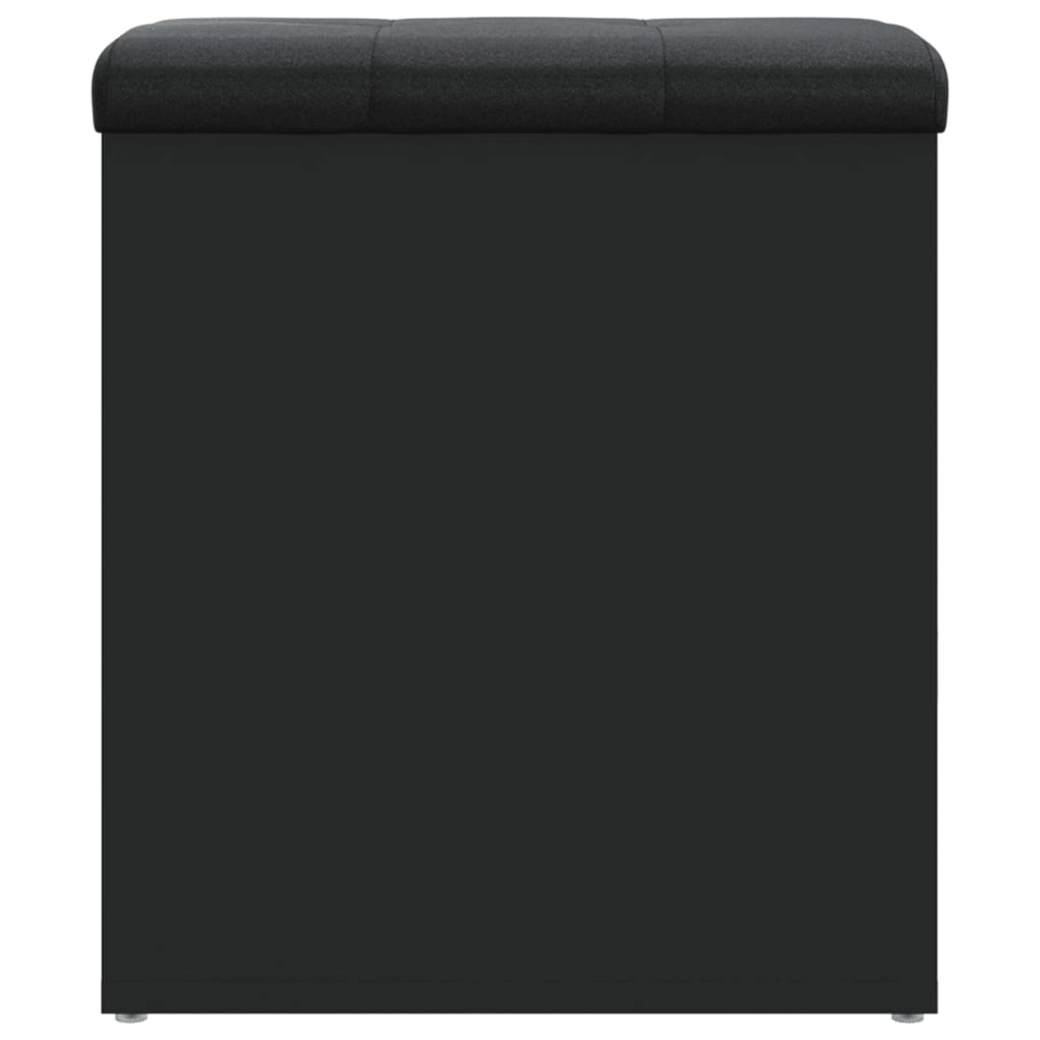 Schwarze vidaXL Sitzbank mit Stauraum, 42x42x45 cm, aus Holzwerkstoff und Kunstleder.