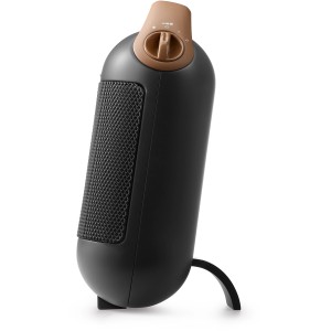 DeLonghi Keramikheizer HFX30C18.AG, 1800W, in Schwarz mit Drehregler und Standfuß.