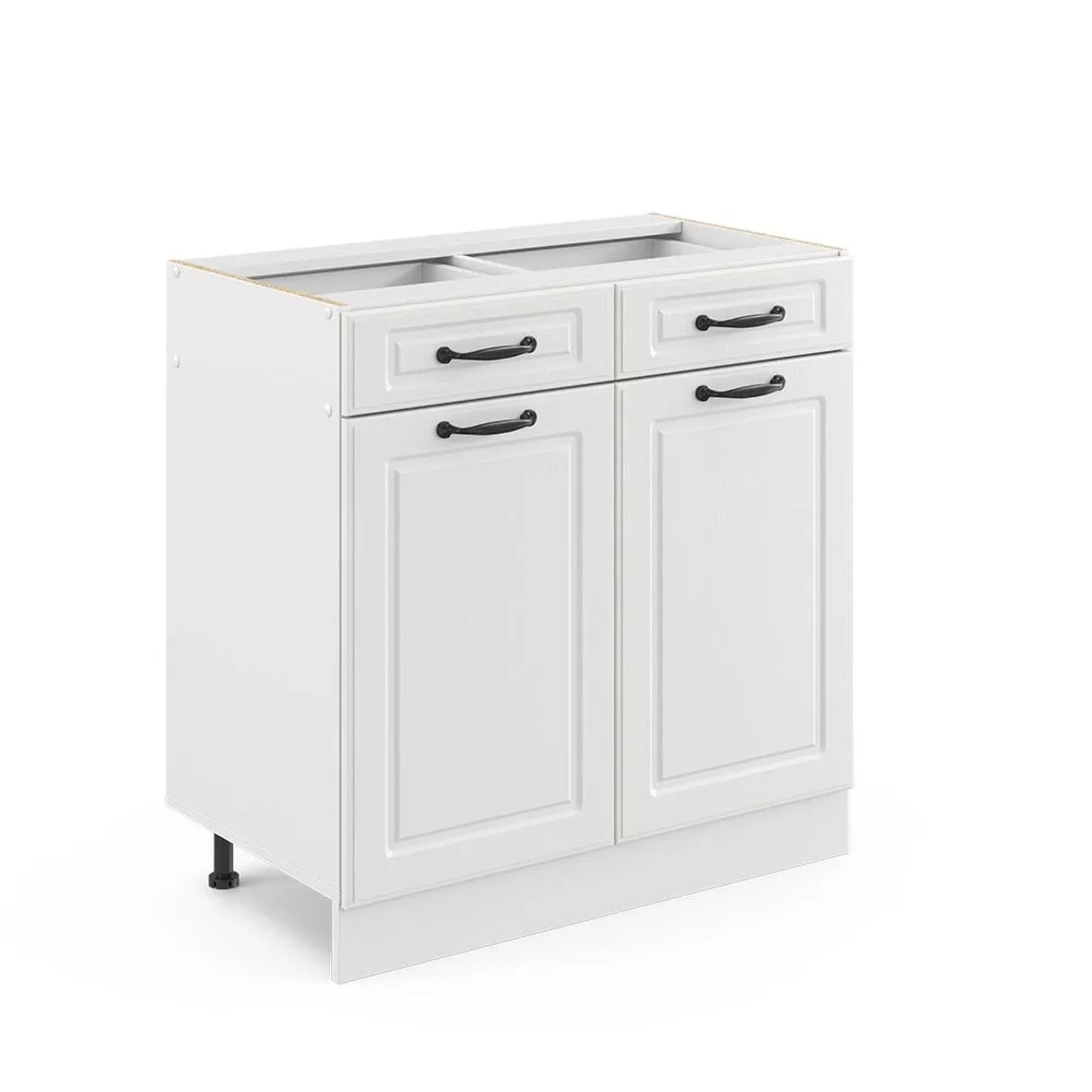 Vicco Küchenunterschrank R-Line Weiß Landhaus Weiß 80 cm ohne Arbeitsplatte