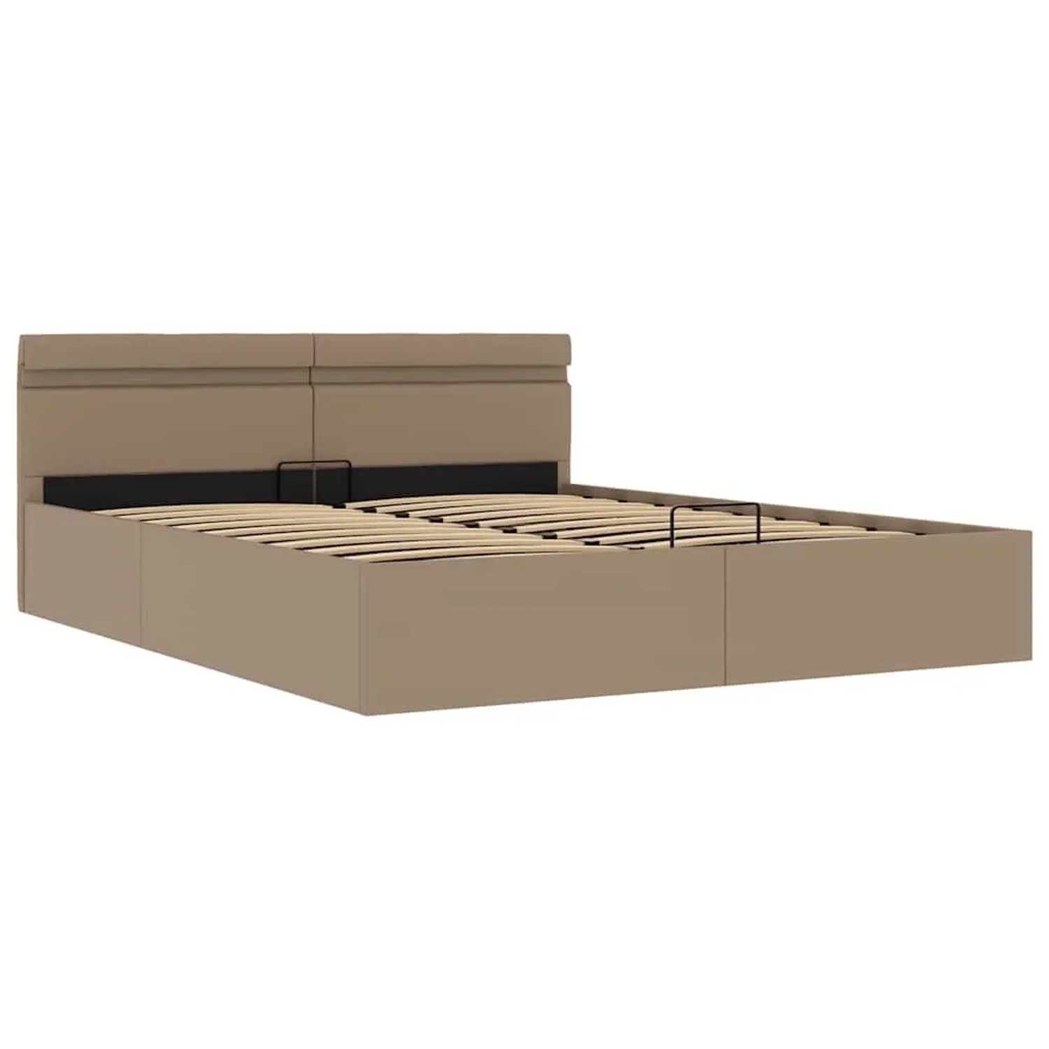 vidaXL Stauraumbett mit LED Cappuccino-Braun Kunstleder 160×200cm 285562