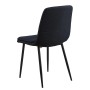 Ebuy24 Becca Esszimmerstuhl, blauer Stoff, schwarze Metallbeine, Rückansicht.