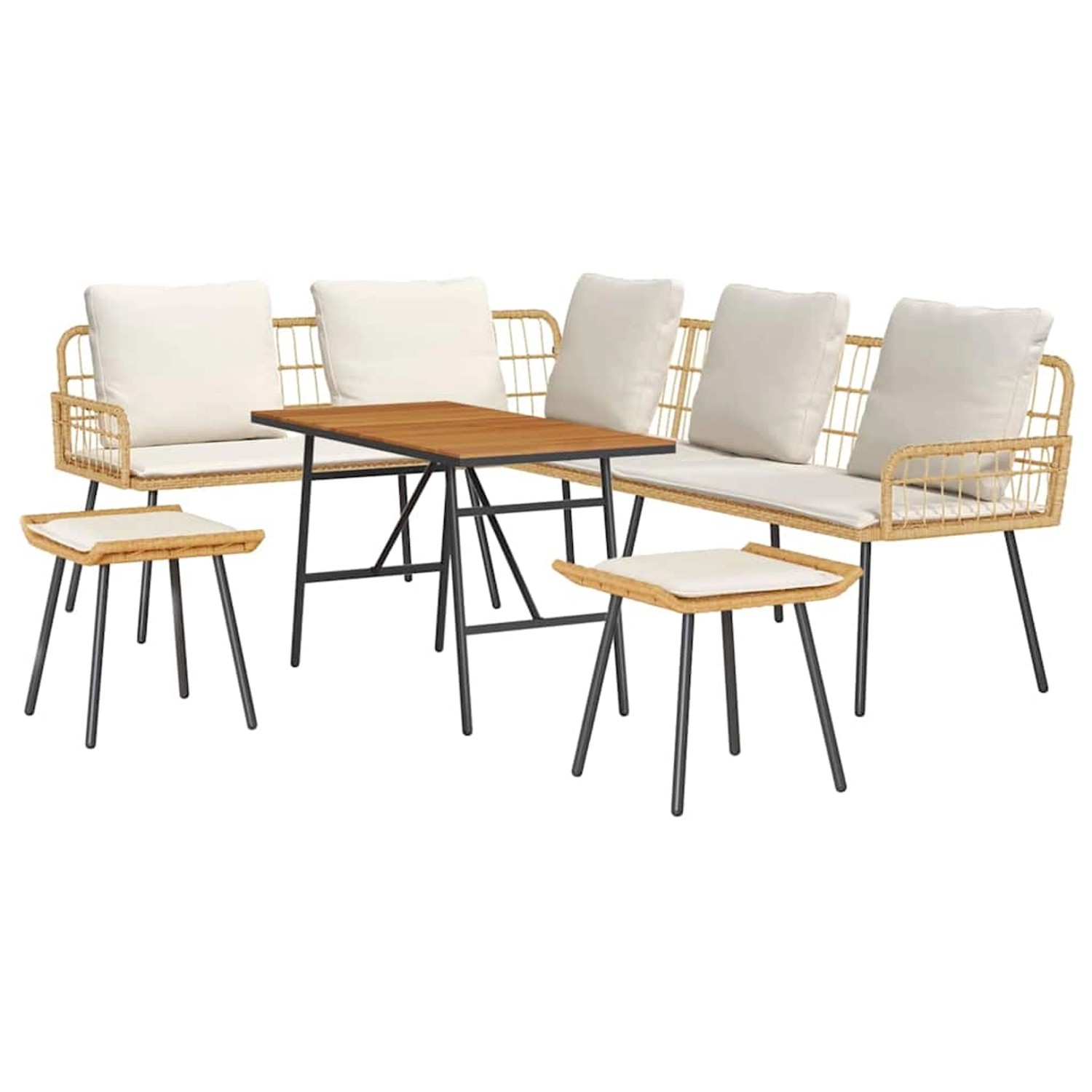 vidaXL Garten-Sofa-Set 4-Tlg Natur Poly Rattan 3328655 günstig online kaufen