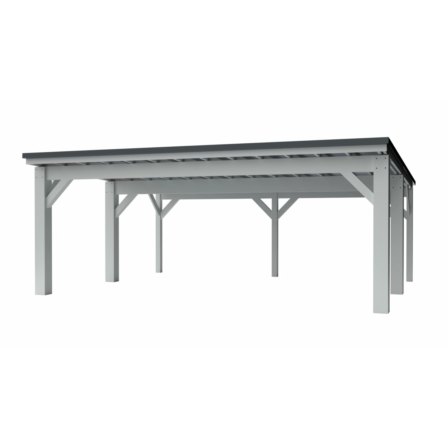 Holzbrüder Carport Ralf 42 250 kg/m² Reinweiß-Dunkelgrau günstig online kaufen