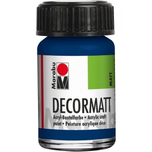Marabu Decormatt Acrylfarbe Dunkelblau, 15ml Flasche.