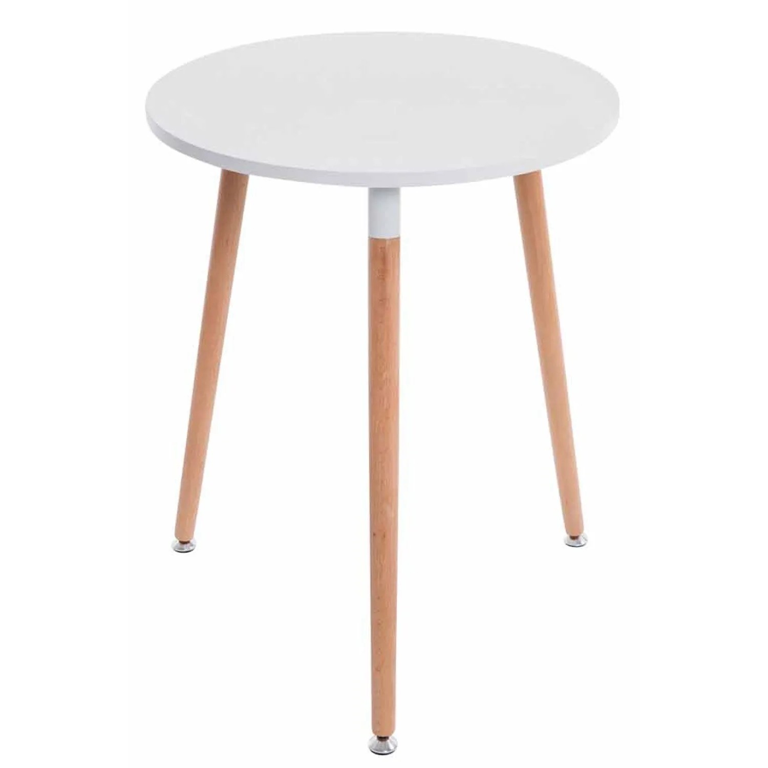 DELUKE Esstisch AMELI Rund 60x60x75cm Holz Weiß Küchentisch Esszimmertisch Wohnzimmertisch