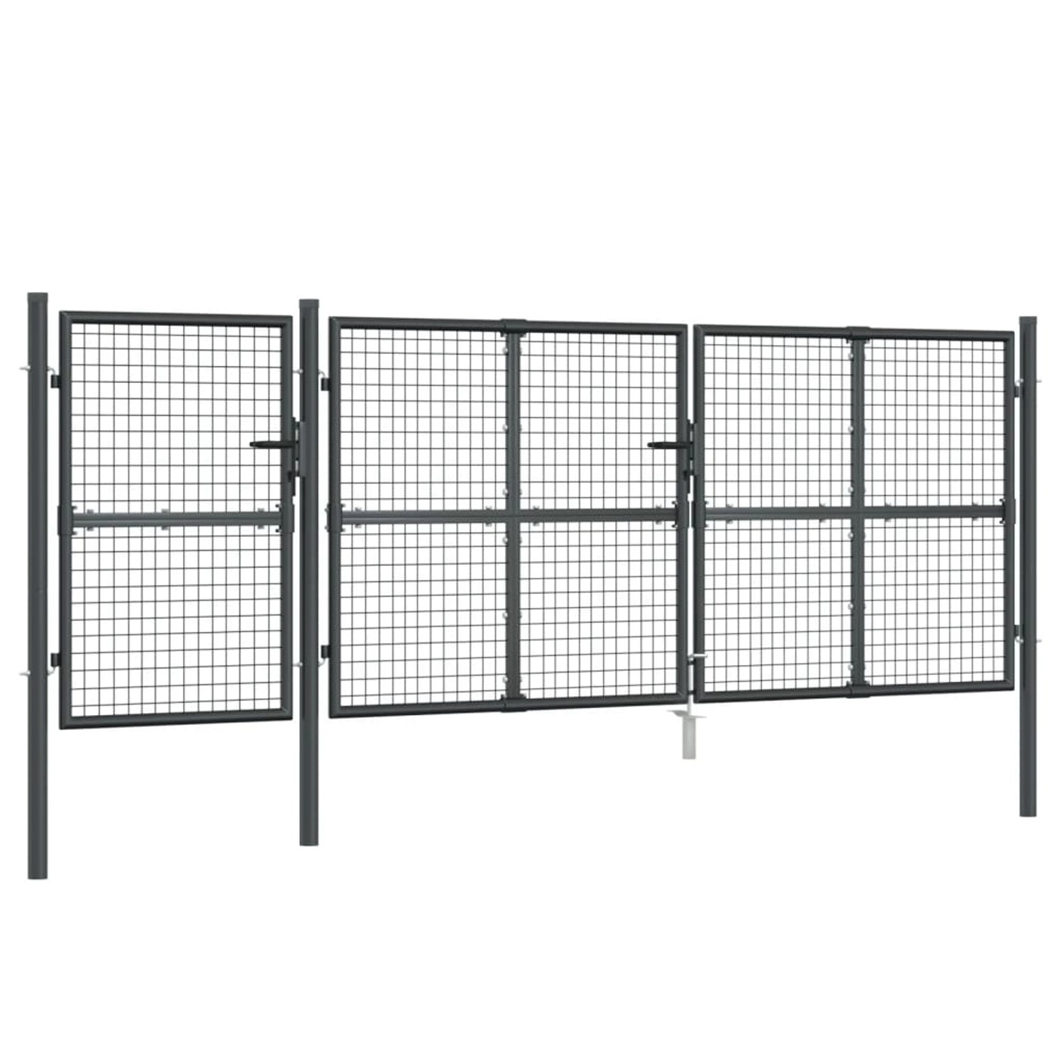 vidaXL Mesh-Gartentor Anthrazit 400x175 cm Verzinkter Stahl 154546 günstig online kaufen