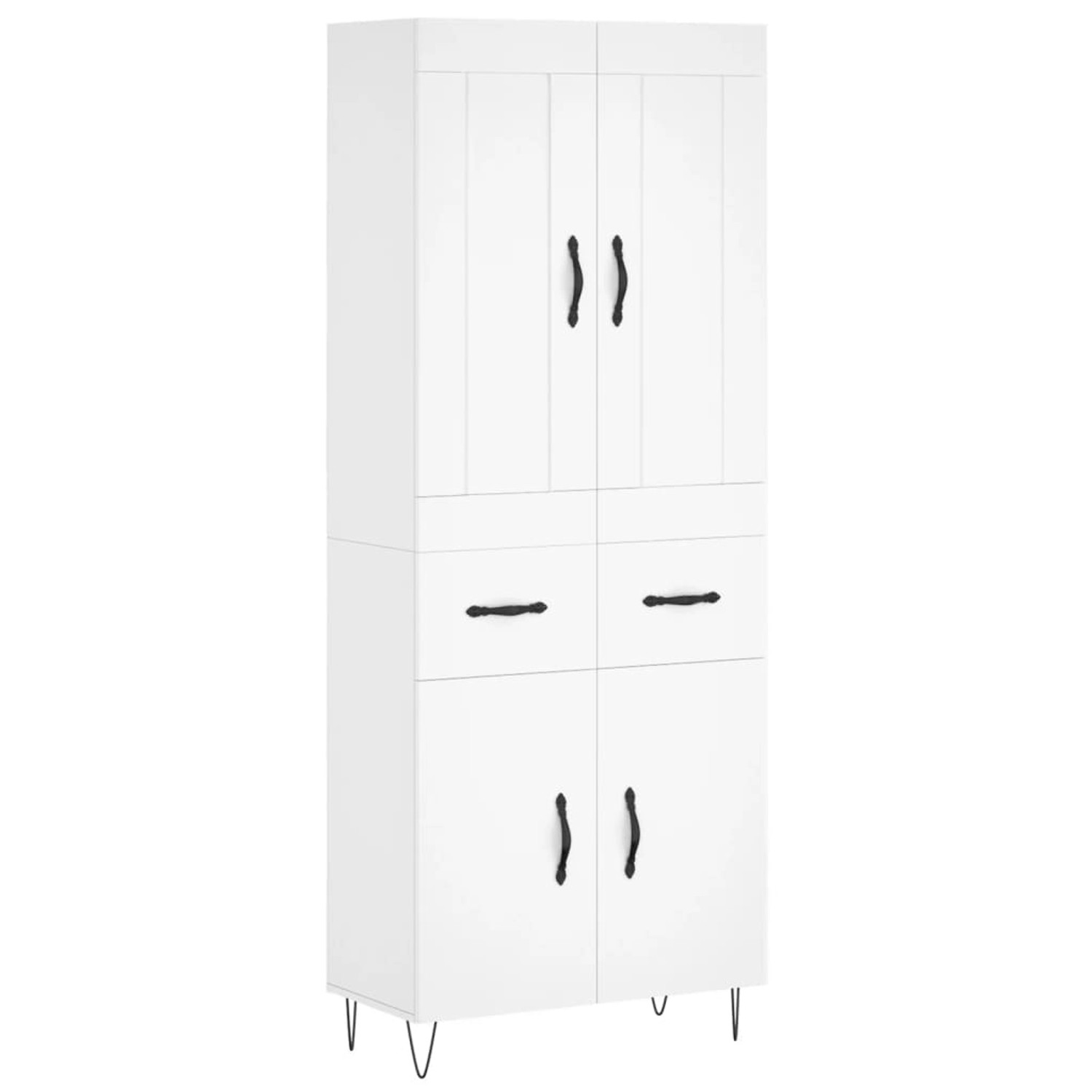 vidaXL Highboard Weiß 69,5x34x180 cm Holzwerkstoff 3199905