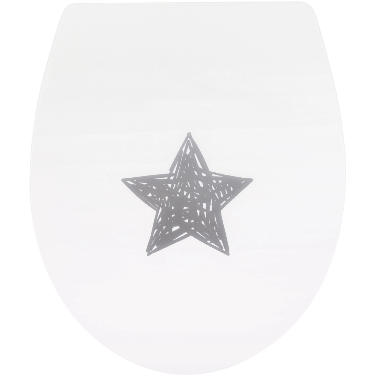 WC-Sitz High-Gloss Dekor Glücksstern mit Absenkautomatik