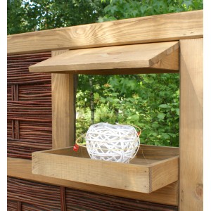 T & J Vogelhaus Labo-3D, 2-teilig, aus Weide, braun gebeizt, für Zaunsysteme.