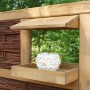 T & J Vogelhaus Labo-3D, 2-teilig, aus Weide, braun gebeizt, für Zaunsysteme.