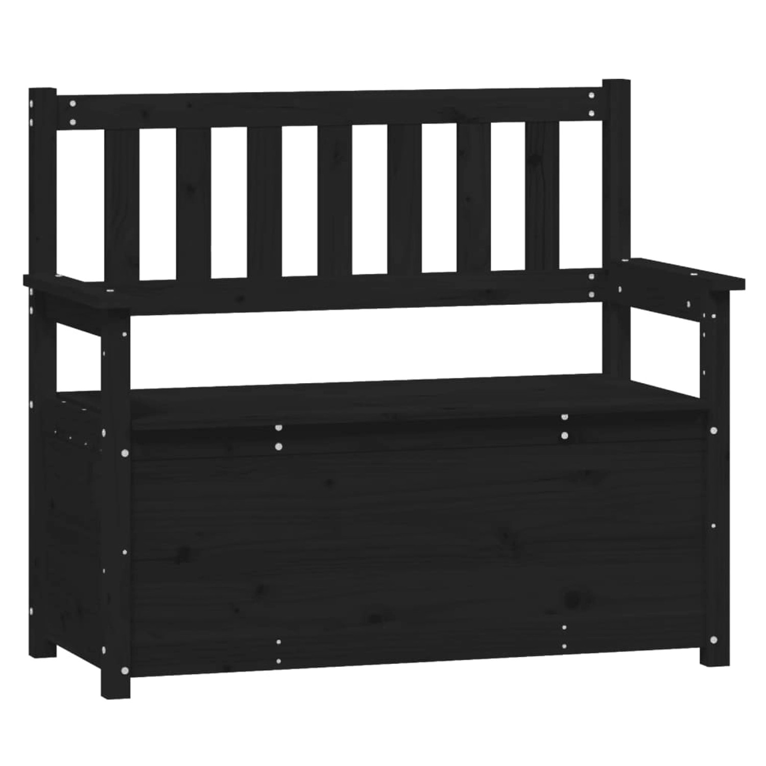 vidaXL Sitzbank Schwarz 112,5x51,5x96,5 cm Massivholz Kiefer 823563 günstig online kaufen
