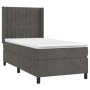 Dunkelgraues vidaXL Boxspringbett (80x200 cm) mit Samtbezug, Matratze und Kopfteil.