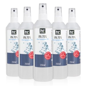6 Sprühflaschen Höfer Chemie Isopropanol 70%, Reiniger für Oberflächen, 250ml