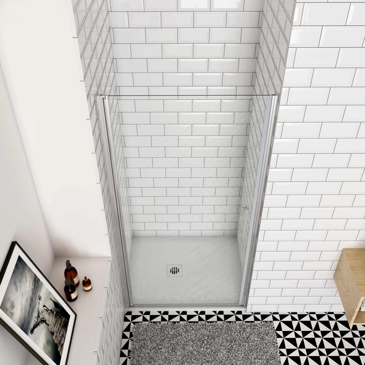 Duschparadies 90x185cm Nischentür Duschtür Duschabtrennung Drehtür Pendeltür Dusche 6mm NANO Glas_4