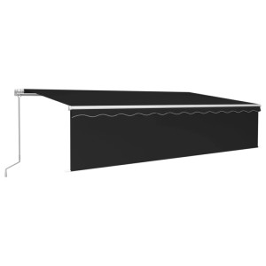Anthrazitfarbene Furnicato Markise, 600x300 cm, mit Handkurbel für Sonnenschutz.