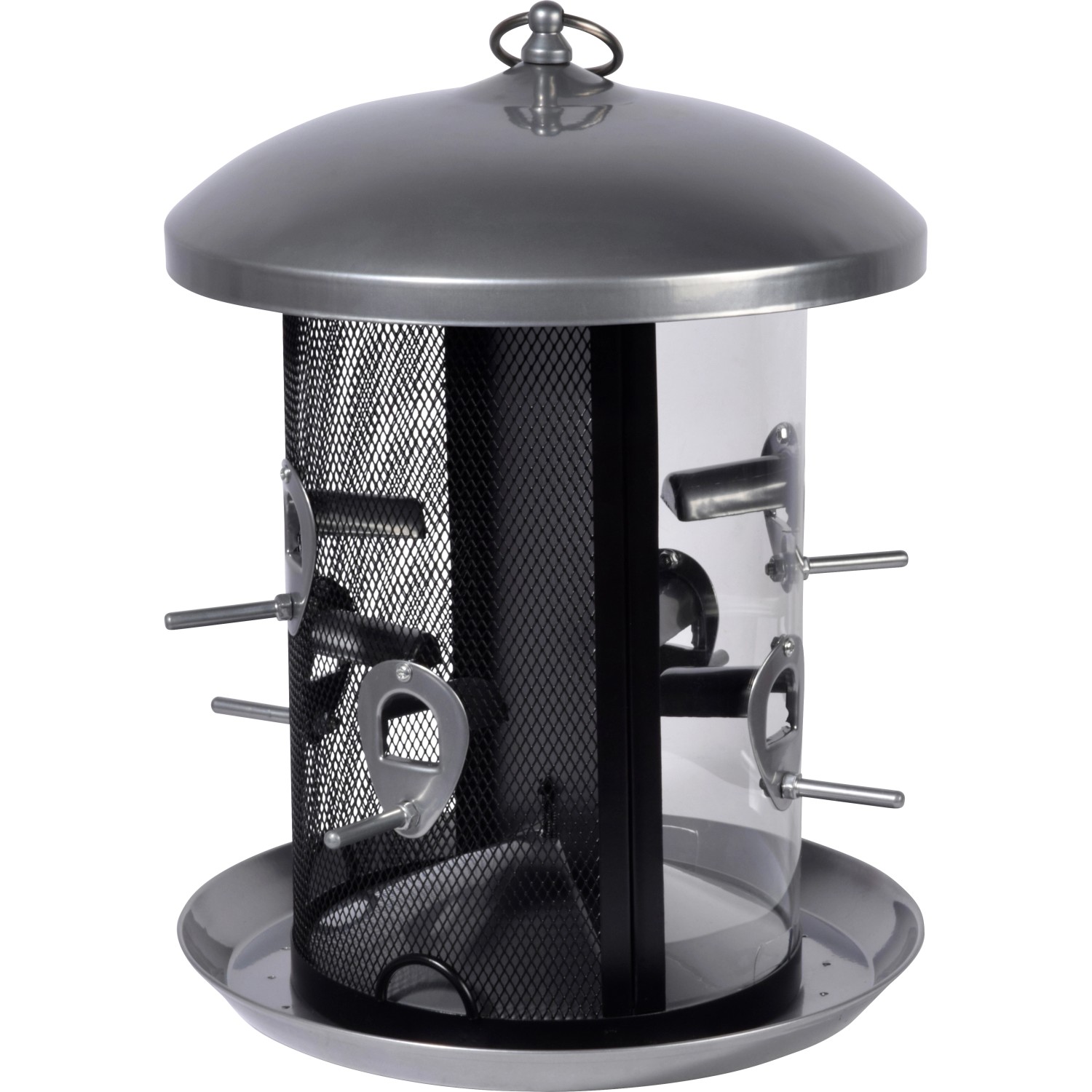 Dobar XXL Futterspender mit 2 Kammern 24 cm x 24 cm x 33 cm Metall