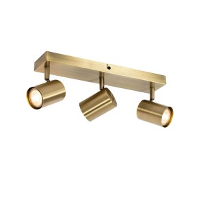 Moderne, verstellbare Deckenleuchte Jeana in Bronze mit 3 Lampen für GU10 Leuchtmittel.