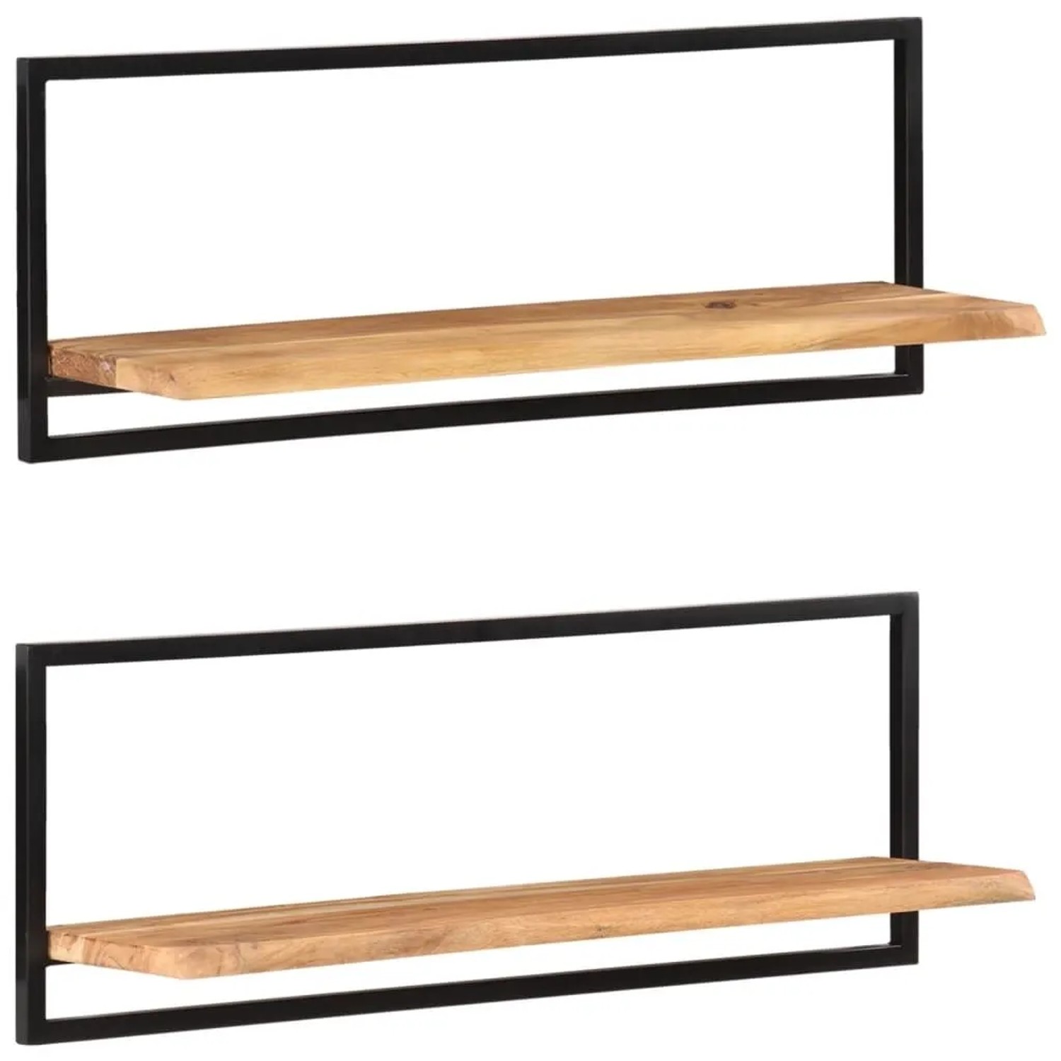 vidaXL Wandregale 2 Stk 100x24x35 cm Massivholz Akazie und Stahl 338457