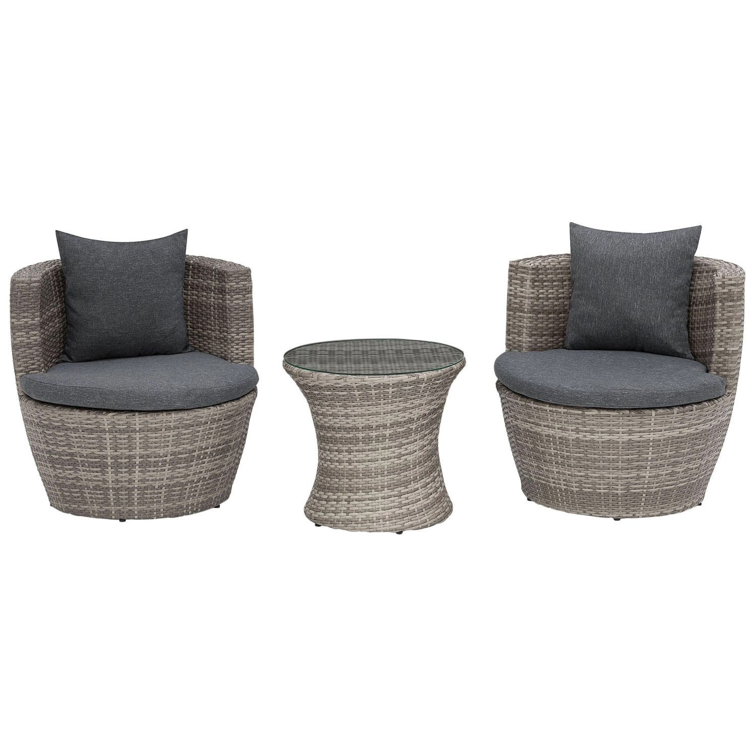 Beliani Bistro Set CAPRI Dunkelgrau 54x54x48