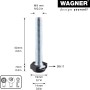 Detailaufnahme Wagner Verstellfuß Justus Slim, Maße: 5,7 cm, inkl. Gleiteinsätze, Möbelbein