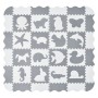 Juskys Kinder Puzzlematte Timon, 36-teilig, mit Tiermotiven in Grau und Weiß.