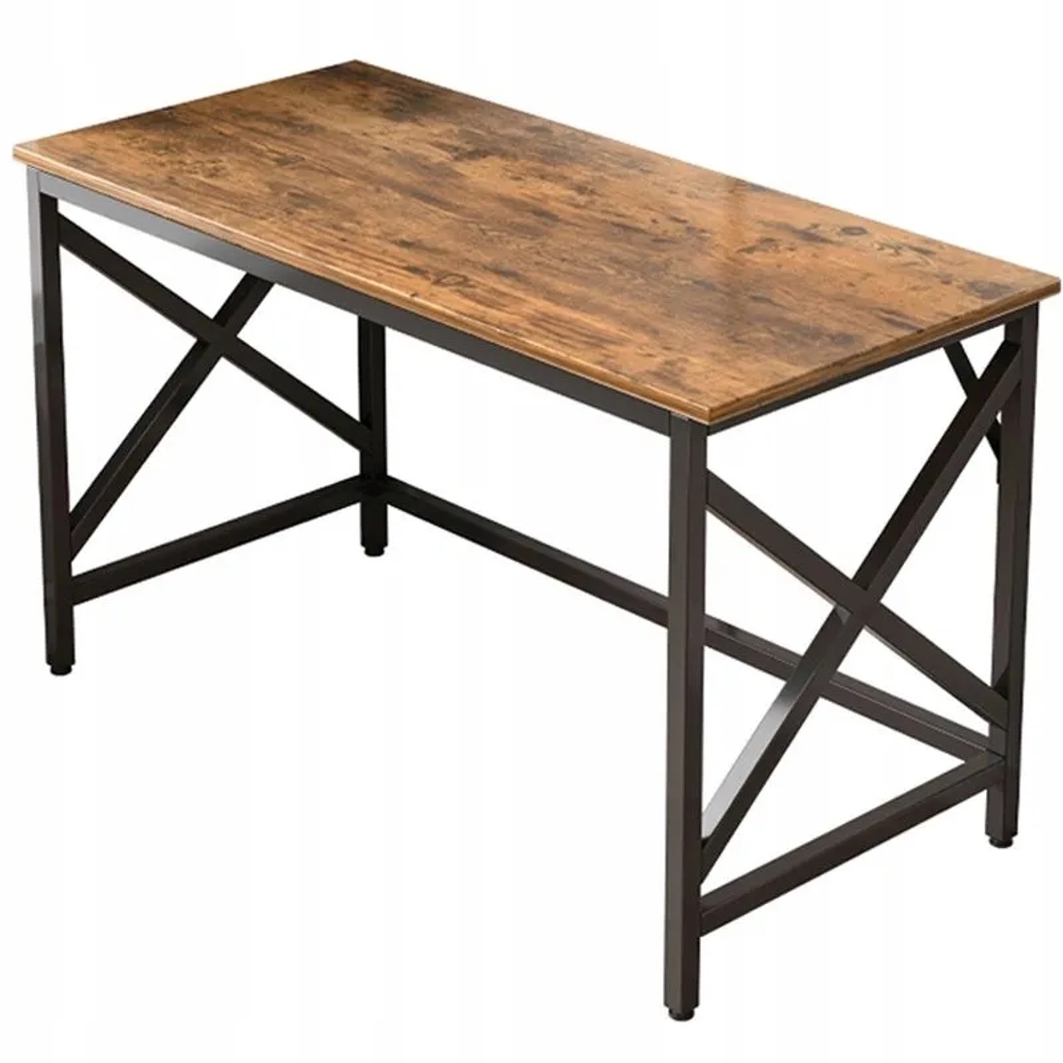 Rebiko Industrieller Computertisch Rustikaler Tisch Braun Loft Metall Retro